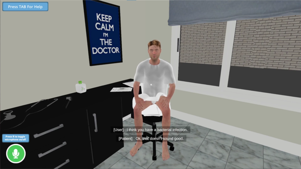 A Virtual Patient being diagnosed